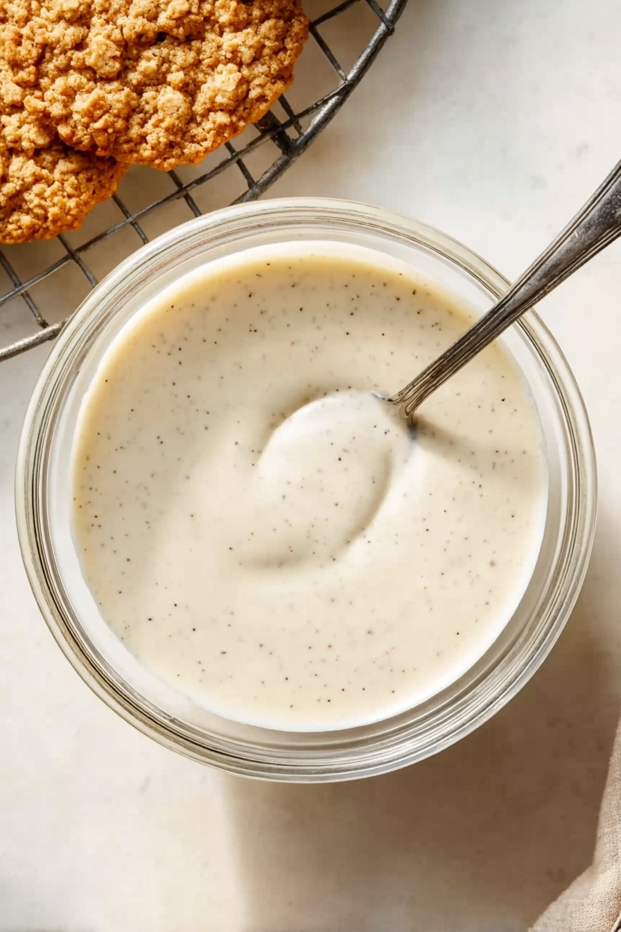 A white plate holds nine round oatmeal cookies, each partially dipped in white icing that covers about half of the top surface. The cookies have a rough, textured look with visible oats and a golden-brown color. The white icing is sprinkled lightly with a fine brown powder, likely cinnamon, adding contrast. The plate rests on a white marbled surface with some pine tree branches on the edges, giving a cozy feel. A small white bowl containing brown powder, likely cinnamon, is placed near the top right corner. photo taken with an iphone --ar 2:3 --v 7