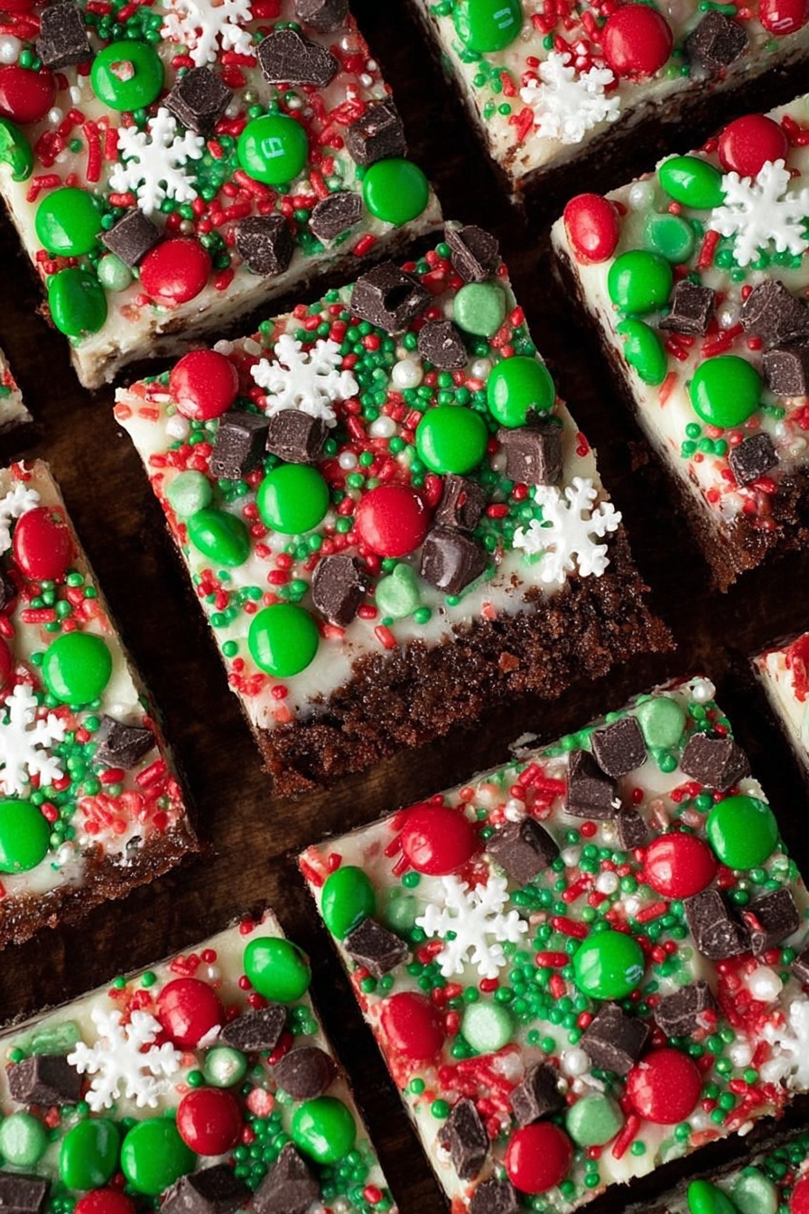 Christmas Dessert Brownie Bars - Serving Suggestion
